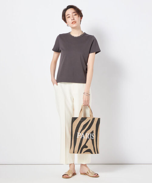 NOLLEY’S Sophi(ノーリーズソフィ)の「100/2スムースコンパクトTシャツ(Tシャツ/カットソー・レディース・ホワイト/チャコールグレー・36/38)」の12枚目の写真