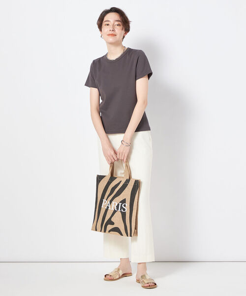 NOLLEY’S Sophi(ノーリーズソフィ)の「100/2スムースコンパクトTシャツ(Tシャツ/カットソー・レディース・ホワイト/チャコールグレー・36/38)」の13枚目の写真