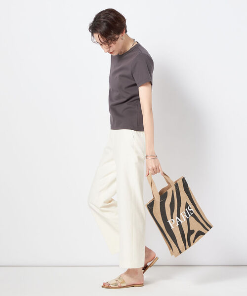 NOLLEY’S Sophi(ノーリーズソフィ)の「100/2スムースコンパクトTシャツ(Tシャツ/カットソー・レディース・ホワイト/チャコールグレー・36/38)」の14枚目の写真