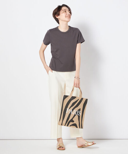 NOLLEY’S Sophi(ノーリーズソフィ)の「100/2スムースコンパクトTシャツ(Tシャツ/カットソー・レディース・ホワイト/チャコールグレー・36/38)」の15枚目の写真