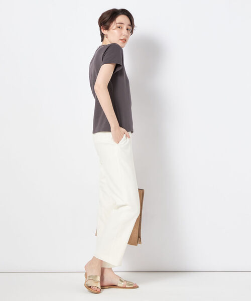 NOLLEY’S Sophi(ノーリーズソフィ)の「100/2スムースコンパクトTシャツ(Tシャツ/カットソー・レディース・ホワイト/チャコールグレー・36/38)」の16枚目の写真