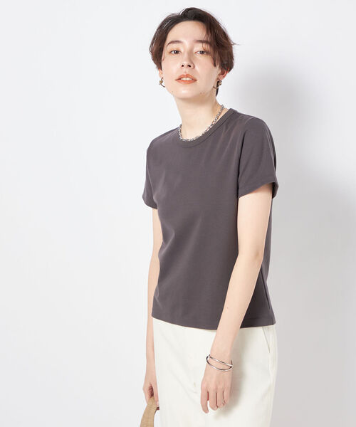 NOLLEY’S Sophi(ノーリーズソフィ)の「100/2スムースコンパクトTシャツ(Tシャツ/カットソー・レディース・ホワイト/チャコールグレー・36/38)」の17枚目の写真