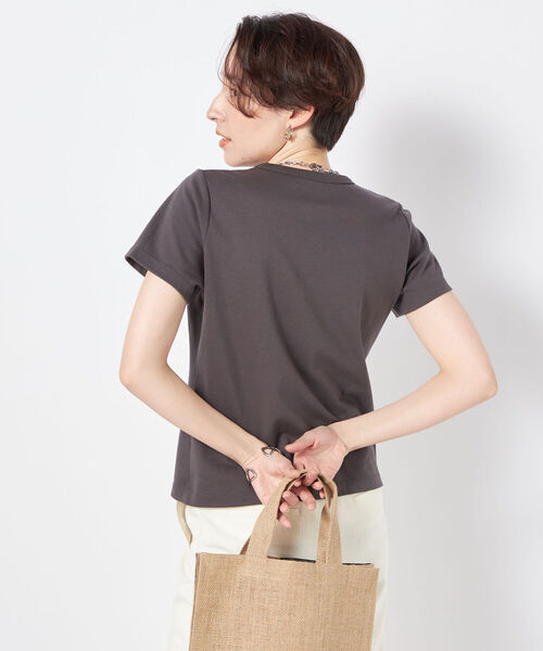 NOLLEY’S Sophi(ノーリーズソフィ)の「100/2スムースコンパクトTシャツ(Tシャツ/カットソー・レディース・ホワイト/チャコールグレー・36/38)」の18枚目の写真