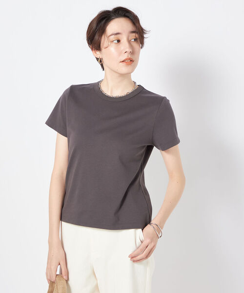 NOLLEY’S Sophi(ノーリーズソフィ)の「100/2スムースコンパクトTシャツ(Tシャツ/カットソー・レディース・ホワイト/チャコールグレー・36/38)」の19枚目の写真