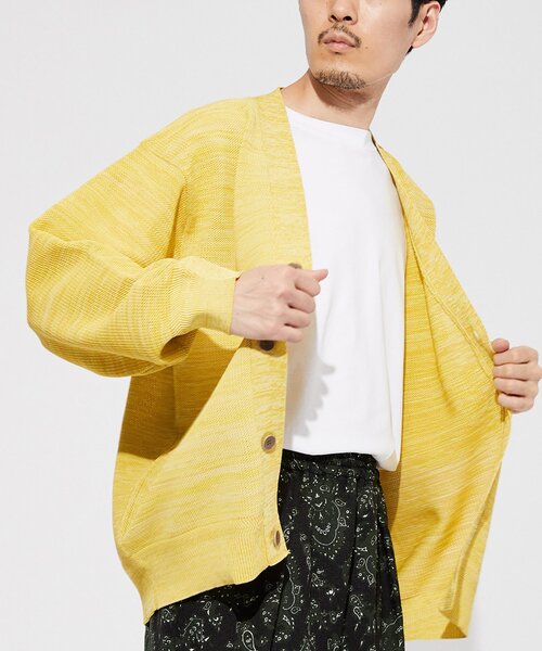 EDIFICE（エディフィス）の「スポンディッシュ リラックス メランジニット カーディガン（カーディガン/ボレロ・メンズ・ブルー系その他/イエロー系その他/ベージュ系その他・LARGE/SMALL/MEDIUM）」の3枚目の写真