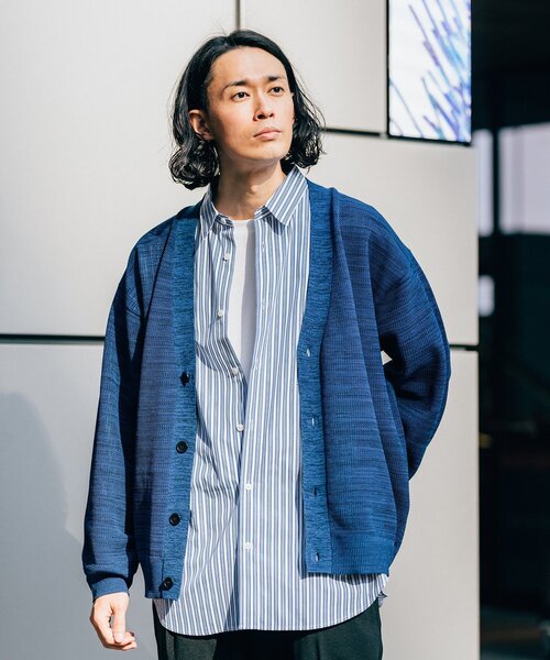 EDIFICE（エディフィス）の「スポンディッシュ リラックス メランジニット カーディガン（カーディガン/ボレロ・メンズ・ブルー系その他/イエロー系その他/ベージュ系その他・LARGE/SMALL/MEDIUM）」の20枚目の写真