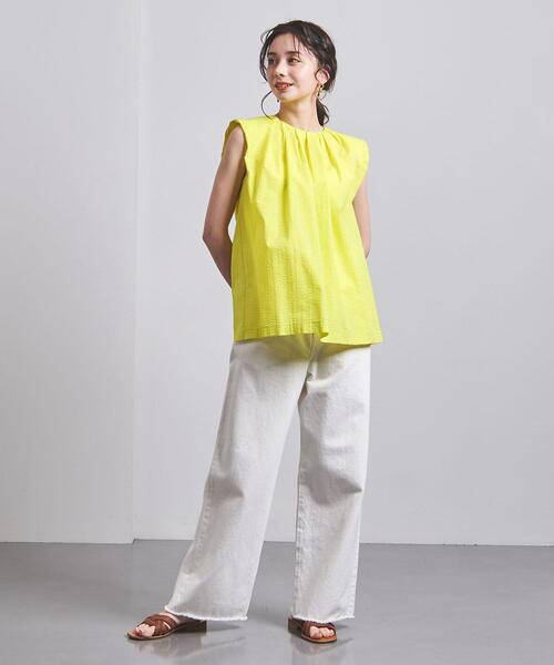 UNITED ARROWS（ユナイテッドアローズ）の「ワッフル タック ノースリーブ ブラウス（シャツ/ブラウス・レディース・ホワイト/イエロー/ネイビー・FREE）」の20枚目の写真