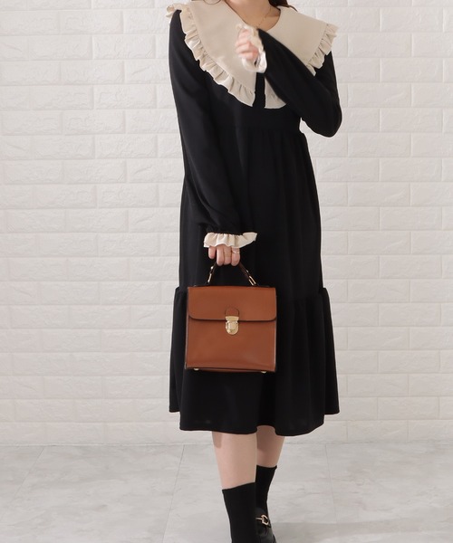 未使用保管品✨NICOLE ハンドバッグ ドクターズバッグ 本革 ブラウン Lace Ladies（レースレディース）の「レザー調2WAYドクターズ