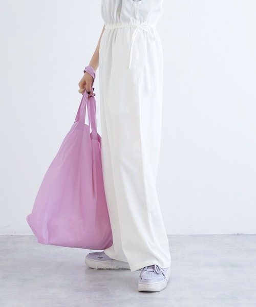 w closet（ダブルクローゼット）の「ランジェリーキャミサロペット（つなぎ/オールインワン・レディース・チャコールグレー/アイボリー・FREE）」の8枚目の写真