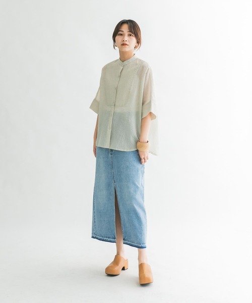 KBF（ケイビーエフ）の「ブザムストライプBIGシャツ（シャツ/ブラウス・レディース・ブルー系その他/グレー系その他/ブラウン系その他・ONE）」の10枚目の写真