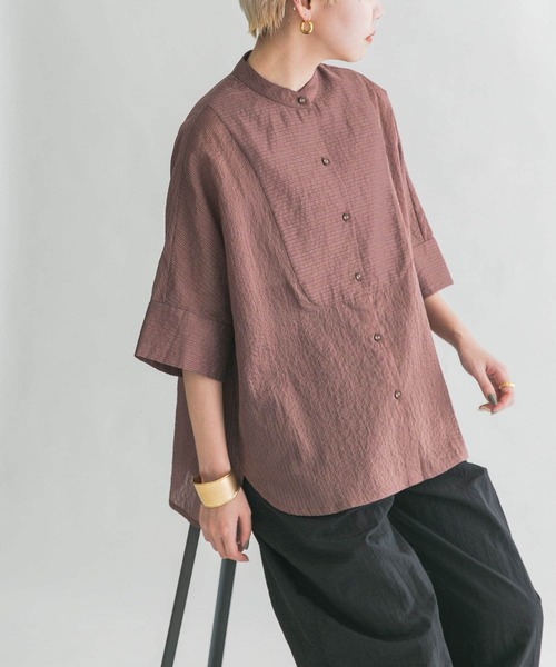 KBF（ケイビーエフ）の「ブザムストライプBIGシャツ（シャツ/ブラウス・レディース・ブルー系その他/グレー系その他/ブラウン系その他・ONE）」の13枚目の写真