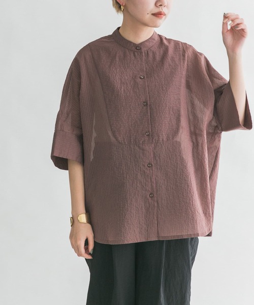 KBF（ケイビーエフ）の「ブザムストライプBIGシャツ（シャツ/ブラウス・レディース・ブルー系その他/グレー系その他/ブラウン系その他・ONE）」の15枚目の写真