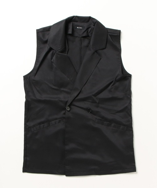 ロージーモンスター　スカラップポケットダブルジップベスト　イエロー　中綿ジレ ロージーモンスター スカラップポケットダブルジップベスト