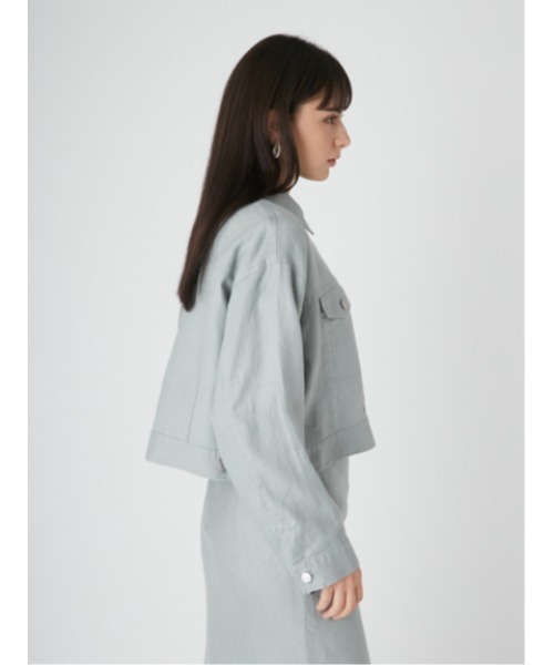 Mila Owen クロップド丈ノーカラーGジャン【手洗い可能】 お買い得！】 Mila Owen（ミラオーウェン）の「クロップド丈ノー