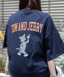【40I】〔Tom & Jerry/トム & ジェリー〕フロント/バックプリント ビックシルエットTシャツ