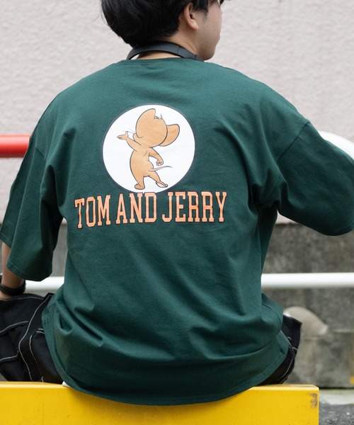 Tom&Jerry(トムアンドジェリー)の「【40I】〔Tom & Jerry/トム & ジェリー〕フロント/バックプリント ビックシルエットTシャツ(Tシャツ/カットソー・メンズ・ホワイト/チャコールグレー/ベージュ/ネイビー/グリーン/ホワイト系その他/グレー系その他/ベージュ系その他/グリーン系その他/ホワイト系その他2/ホワイト系その他3/グレー系その他2/グレー系その他3/ベージュ系その他2/ベージュ系その他3/ネイビー系1・X-LARGE/LARGE/MEDIUM)」の1枚目の写真