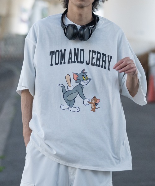 【CONVERSE/コンバース】×【TOM AND JERRY/トムとジェリー】両面プリント オーバーサイズ ロンT