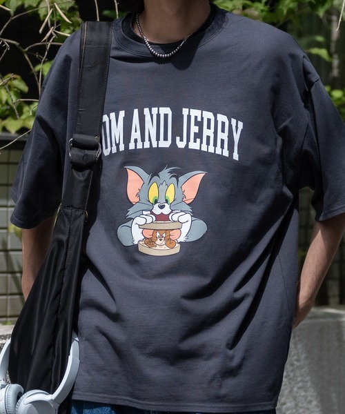 Tom&Jerry(トムアンドジェリー)の「【40I】〔Tom & Jerry/トム & ジェリー〕フロント/バックプリント ビックシルエットTシャツ(Tシャツ/カットソー・メンズ・ホワイト/チャコールグレー/ベージュ/ネイビー/グリーン/ホワイト系その他/グレー系その他/ベージュ系その他/グリーン系その他/ホワイト系その他2/ホワイト系その他3/グレー系その他2/グレー系その他3/ベージュ系その他2/ベージュ系その他3/ネイビー系1・X-LARGE/LARGE/MEDIUM)」の8枚目の写真