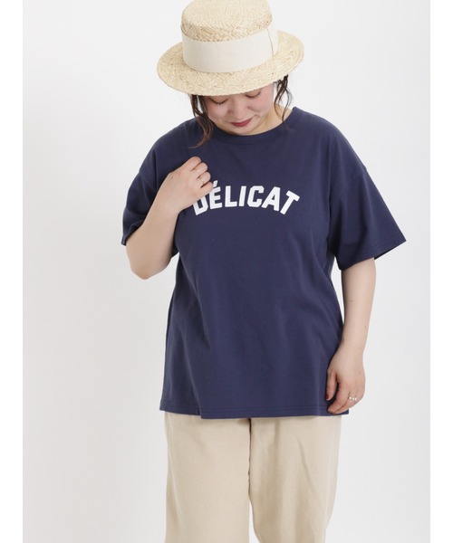 Samansa Mos2（サマンサ モスモス）の「ロゴアソートプリントTシャツ（Tシャツ/カットソー・レディース・ネイビー/オフホワイト/キナリ・ﾌﾘ-）」の3枚目の写真