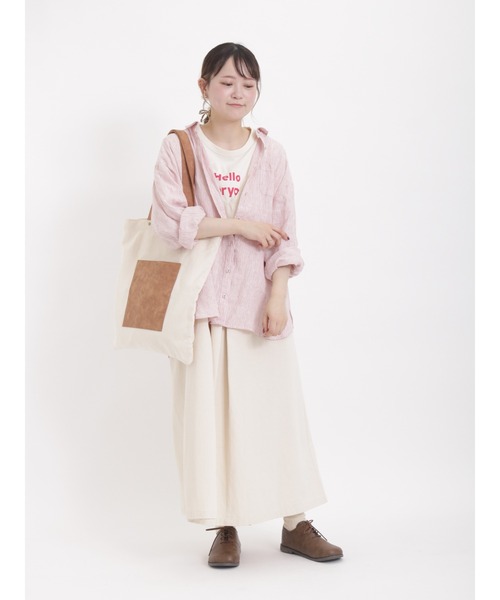 Samansa Mos2（サマンサ モスモス）の「ロゴアソートプリントTシャツ（Tシャツ/カットソー・レディース・ネイビー/オフホワイト/キナリ・ﾌﾘ-）」の7枚目の写真