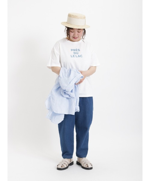 Samansa Mos2（サマンサ モスモス）の「ロゴアソートプリントTシャツ（Tシャツ/カットソー・レディース・ネイビー/オフホワイト/キナリ・ﾌﾘ-）」の11枚目の写真