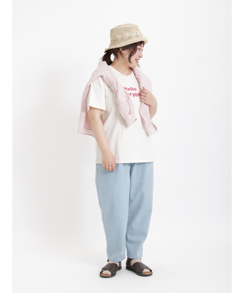 Samansa Mos2（サマンサ モスモス）の「ロゴアソートプリントTシャツ（Tシャツ/カットソー・レディース・ネイビー/オフホワイト/キナリ・ﾌﾘ-）」の16枚目の写真