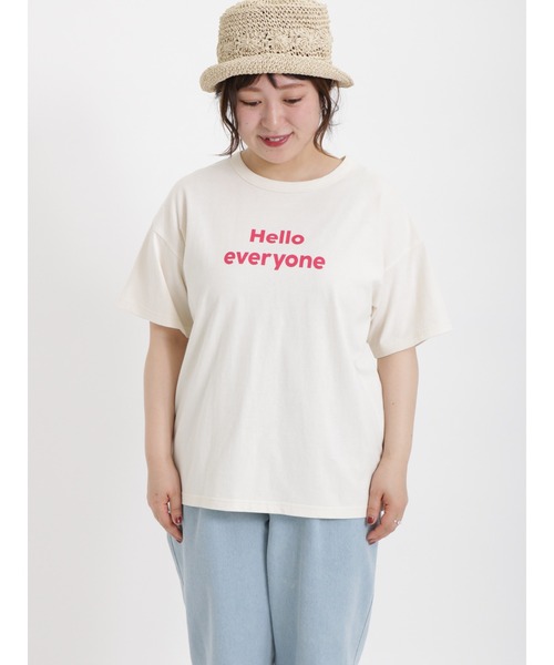 Samansa Mos2（サマンサ モスモス）の「ロゴアソートプリントTシャツ（Tシャツ/カットソー・レディース・ネイビー/オフホワイト/キナリ・ﾌﾘ-）」の9枚目の写真