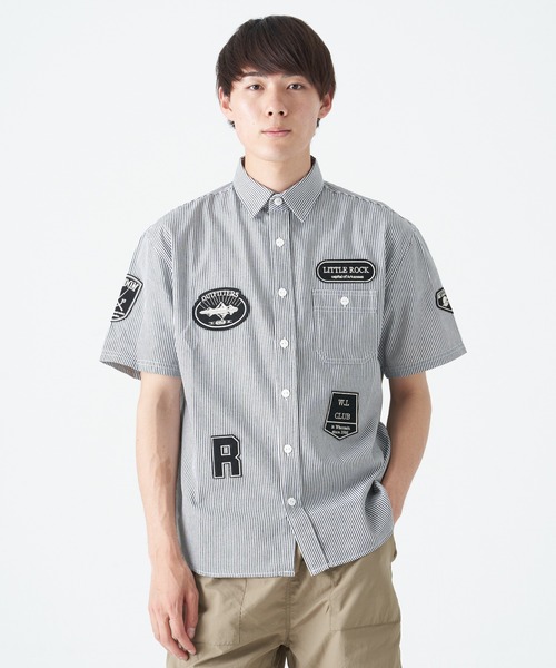 CORISCO(コリスコ)の「ヒッコリーワッペン半袖シャツ(M1)(シャツ/ブラウス・メンズ・その他1/その他2・LARGE/X-LARGE/MEDIUM)」の1枚目の写真