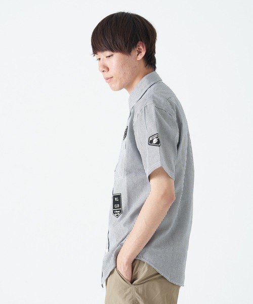 CORISCO(コリスコ)の「ヒッコリーワッペン半袖シャツ(M1)(シャツ/ブラウス・メンズ・その他1/その他2・LARGE/X-LARGE/MEDIUM)」の5枚目の写真