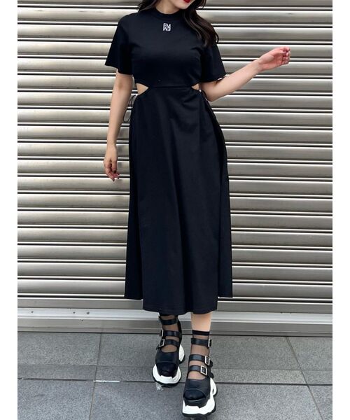 【EATME】ウエストオープンTワンピ BLK EATME（イートミー）の「ウエストオープンTワンピース