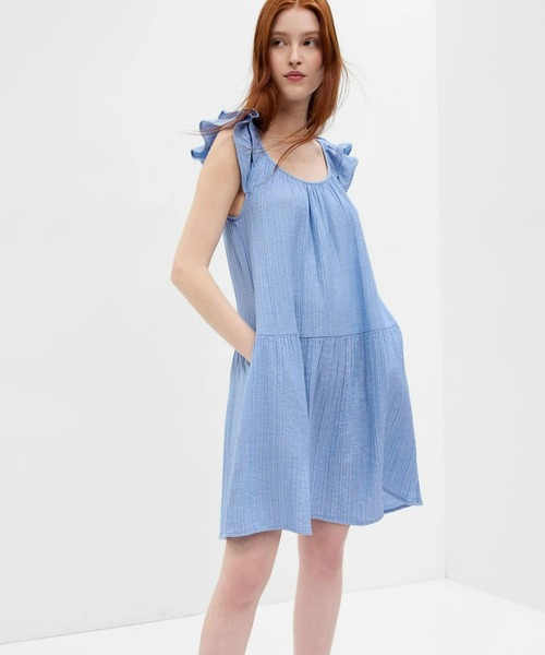 GAP(ギャップ)の「クリンクルガーゼ ミニワンピース(ワンピース・レディース・グリーン/ホワイト/パープル/ブラック/ブルー・XS/S/M/L/XXS)」の4枚目の写真