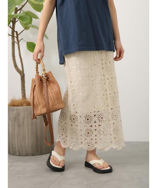 Lugnoncure（ルノンキュール）の「クロシェ編みスカート（スカート・レディース・キナリ/ブラック・ﾌﾘ-）」の19枚目の写真