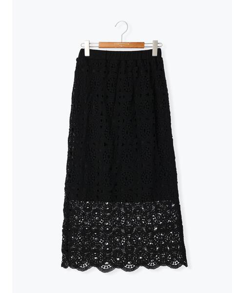 Lugnoncure（ルノンキュール）の「クロシェ編みスカート（スカート・レディース・キナリ/ブラック・ﾌﾘ-）」の20枚目の写真