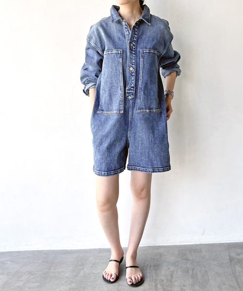 新品❤️スピックアンドスパン　5 1/2 ARMY DENIM JUMPSUIT セール】5 1/2 ARMY DENIM JUMPSUIT（つなぎ/オールインワン