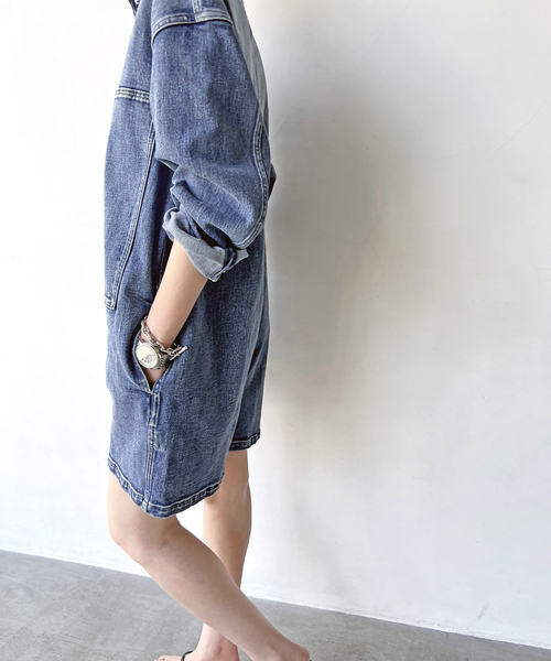 新品❤️スピックアンドスパン　5 1/2 ARMY DENIM JUMPSUIT セール】5 1/2 ARMY DENIM JUMPSUIT（つなぎ/オールインワン