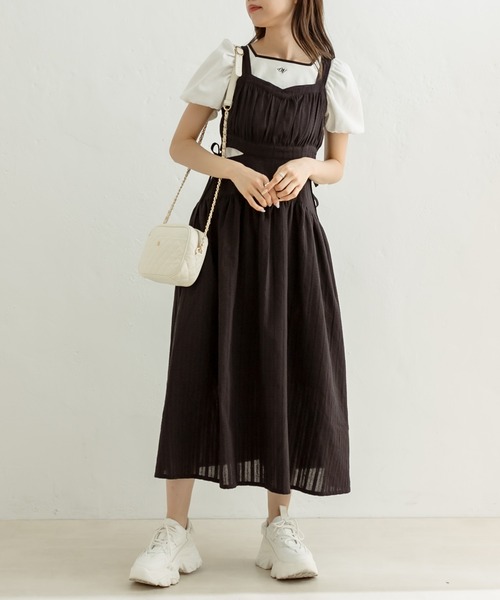 OLIVE des OLIVE（オリーブデオリーブ）の「配色テレコインナー　1031060310（Tシャツ/カットソー・レディース・ブラック/ネイビー/オフホワイト・FREE）」の4枚目の写真