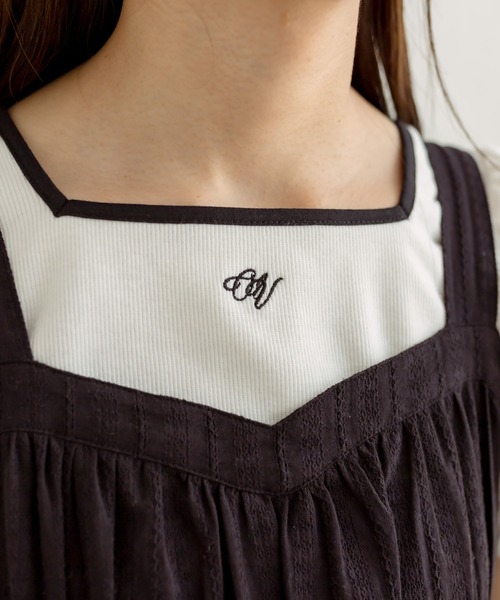 OLIVE des OLIVE（オリーブデオリーブ）の「配色テレコインナー　1031060310（Tシャツ/カットソー・レディース・ブラック/ネイビー/オフホワイト・FREE）」の11枚目の写真