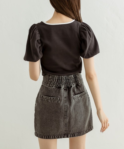 OLIVE des OLIVE（オリーブデオリーブ）の「配色テレコインナー　1031060310（Tシャツ/カットソー・レディース・ブラック/ネイビー/オフホワイト・FREE）」の20枚目の写真