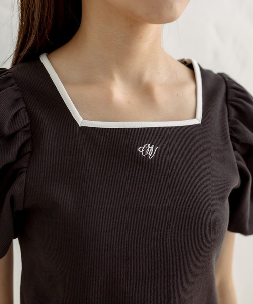 OLIVE des OLIVE（オリーブデオリーブ）の「配色テレコインナー　1031060310（Tシャツ/カットソー・レディース・ブラック/ネイビー/オフホワイト・FREE）」の22枚目の写真