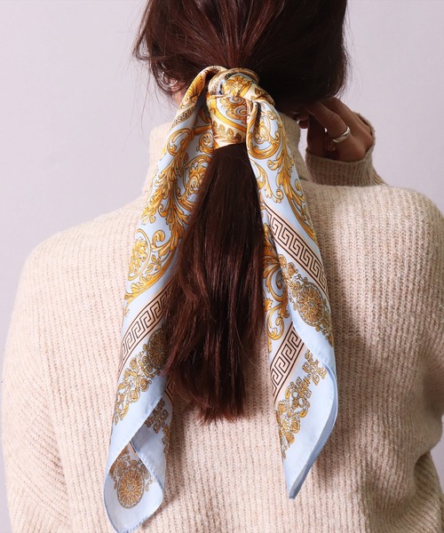 BAYBLO（ベイブロ）の「(BB)【ユニセックス】【リング付き】アソート柄 プリント スカーフ（バンダナ/スカーフ・メンズ・ブルー系その他2/ブルー系その他3/ブルー系その他4/レッド系その他4/レッド系その他2/ブラック系その他/グリーン系その他2/イエロー系その他3/ホワイト系その他/ベージュ系その他5/ブルー系その他5/ベージュ系その他6/ブラック系その他6/ブラック系1/グリーン系1/スカイブルー系1/スカイブルー系2/ネイビー系1・ONE SIZE）」の13枚目の写真