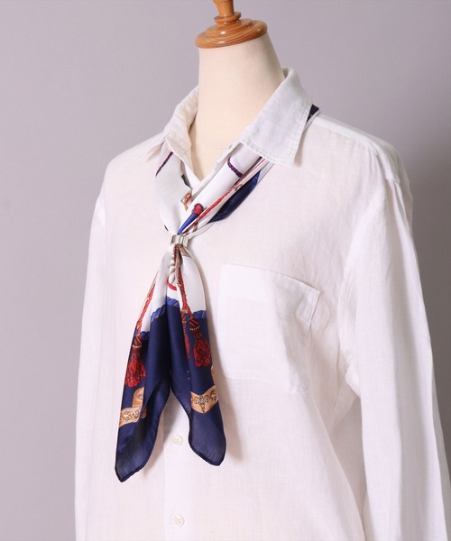 BAYBLO（ベイブロ）の「(BB)【ユニセックス】【リング付き】アソート柄 プリント スカーフ（バンダナ/スカーフ・メンズ・ブルー系その他2/ブルー系その他3/ブルー系その他4/レッド系その他4/レッド系その他2/ブラック系その他/グリーン系その他2/イエロー系その他3/ホワイト系その他/ベージュ系その他5/ブルー系その他5/ベージュ系その他6/ブラック系その他6/ブラック系1/グリーン系1/スカイブルー系1/スカイブルー系2/ネイビー系1・ONE SIZE）」の9枚目の写真