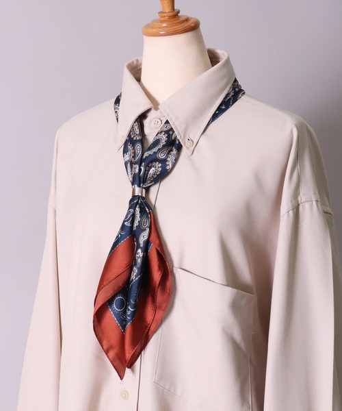 BAYBLO（ベイブロ）の「(BB)【ユニセックス】【リング付き】アソート柄 プリント スカーフ（バンダナ/スカーフ・メンズ・ブルー系その他2/ブルー系その他3/ブルー系その他4/レッド系その他4/レッド系その他2/ブラック系その他/グリーン系その他2/イエロー系その他3/ホワイト系その他/ベージュ系その他5/ブルー系その他5/ベージュ系その他6/ブラック系その他6/ブラック系1/グリーン系1/スカイブルー系1/スカイブルー系2/ネイビー系1・ONE SIZE）」の12枚目の写真