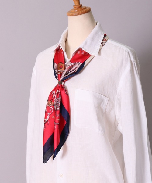 BAYBLO（ベイブロ）の「(BB)【ユニセックス】【リング付き】アソート柄 プリント スカーフ（バンダナ/スカーフ・メンズ・ブルー系その他2/ブルー系その他3/ブルー系その他4/レッド系その他4/レッド系その他2/ブラック系その他/グリーン系その他2/イエロー系その他3/ホワイト系その他/ベージュ系その他5/ブルー系その他5/ベージュ系その他6/ブラック系その他6/ブラック系1/グリーン系1/スカイブルー系1/スカイブルー系2/ネイビー系1・ONE SIZE）」の18枚目の写真