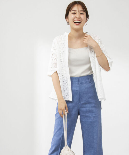 NOLLEY’S(ノーリーズ)の「コットンレースブラウス(シャツ/ブラウス・レディース・ホワイト/ブラック・38)」の4枚目の写真