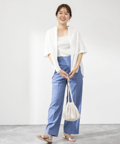 NOLLEY’S(ノーリーズ)の「コットンレースブラウス(シャツ/ブラウス・レディース・ホワイト/ブラック・38)」の6枚目の写真
