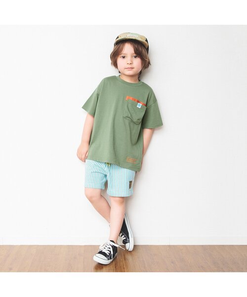 BREEZE（ブリーズ）の「デザインポケットTシャツ（Tシャツ/カットソー・キッズ・ブルー/オフホワイト/カーキ/ブラック・90/100/110/120/130/140/150）」の7枚目の写真
