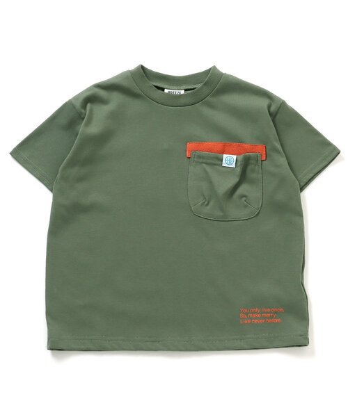 BREEZE（ブリーズ）の「デザインポケットTシャツ（Tシャツ/カットソー・キッズ・ブルー/オフホワイト/カーキ/ブラック・90/100/110/120/130/140/150）」の13枚目の写真
