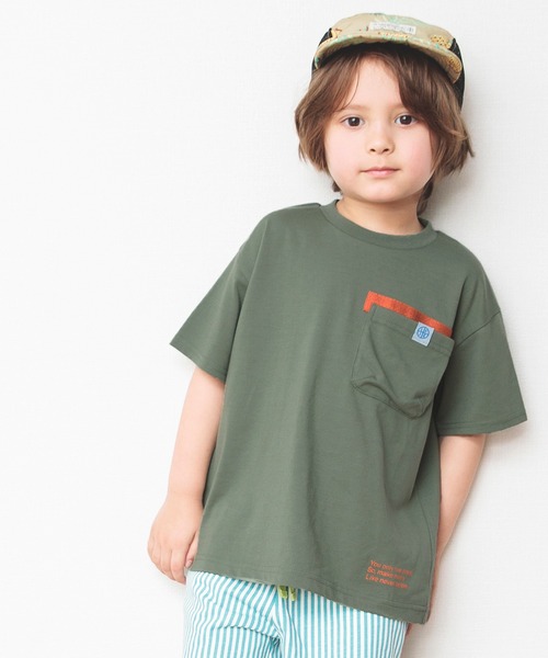 BREEZE（ブリーズ）の「デザインポケットTシャツ（Tシャツ/カットソー・キッズ・ブルー/オフホワイト/カーキ/ブラック・90/100/110/120/130/140/150）」の4枚目の写真