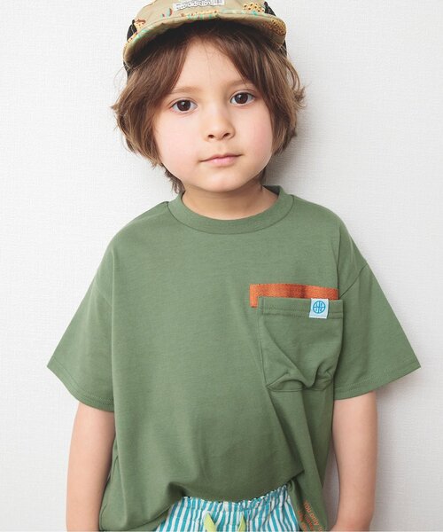 BREEZE（ブリーズ）の「デザインポケットTシャツ（Tシャツ/カットソー・キッズ・ブルー/オフホワイト/カーキ/ブラック・90/100/110/120/130/140/150）」の5枚目の写真