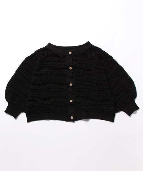 カーディガン RN麻タッチ透かし編みハーフスリーブカーディガン レディース セール】RN麻タッチ透かし編みハーフスリーブカーディガン